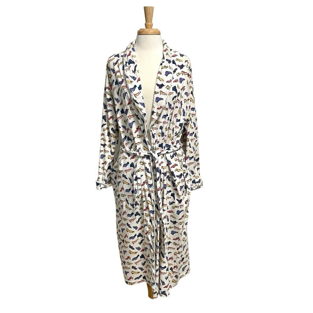 Vintage Nordstrom Shoe Novelty Print Full Length Robe Boot High Heel size XL